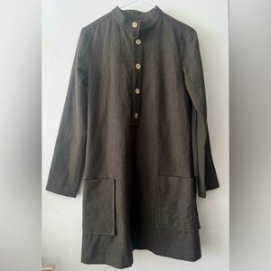 A.P.C. Wool button up shirt dress tunic workwear utility